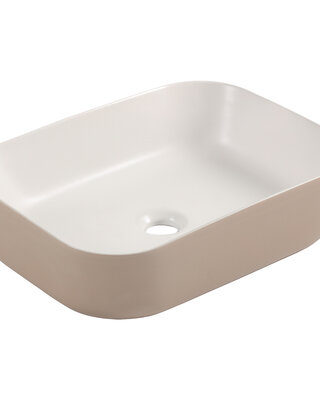 Differnz Waskom Zena | Keramiek | Beige/Wit | 48 x 37,5 x 12,5 cm