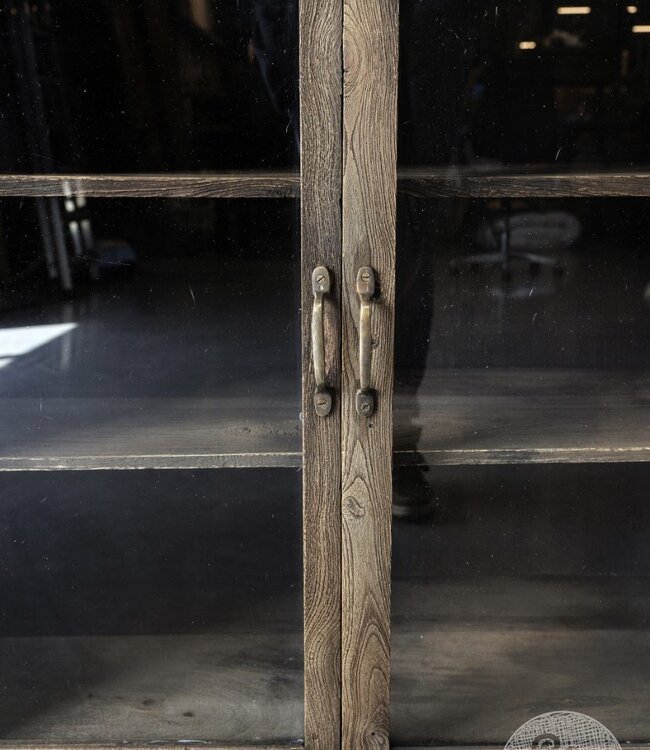 Be-Uniq Oud Glaskastje | Rustiek Verweerd | H130xB88xD40 cm