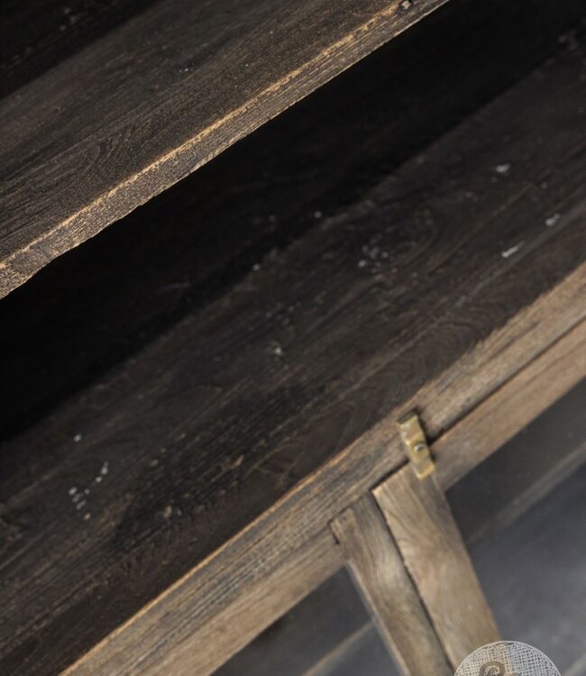 Be-Uniq Oud Glaskastje | Rustiek Verweerd | H130xB88xD40 cm