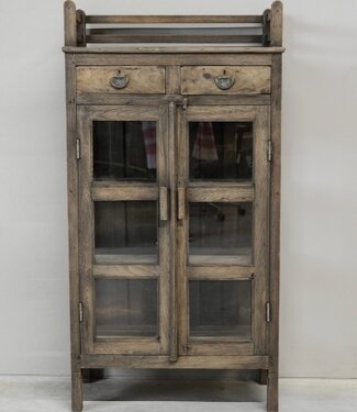 Be-Uniq Oud Glaskastje | Rustiek Verweerd | H145xB75xD38 cm