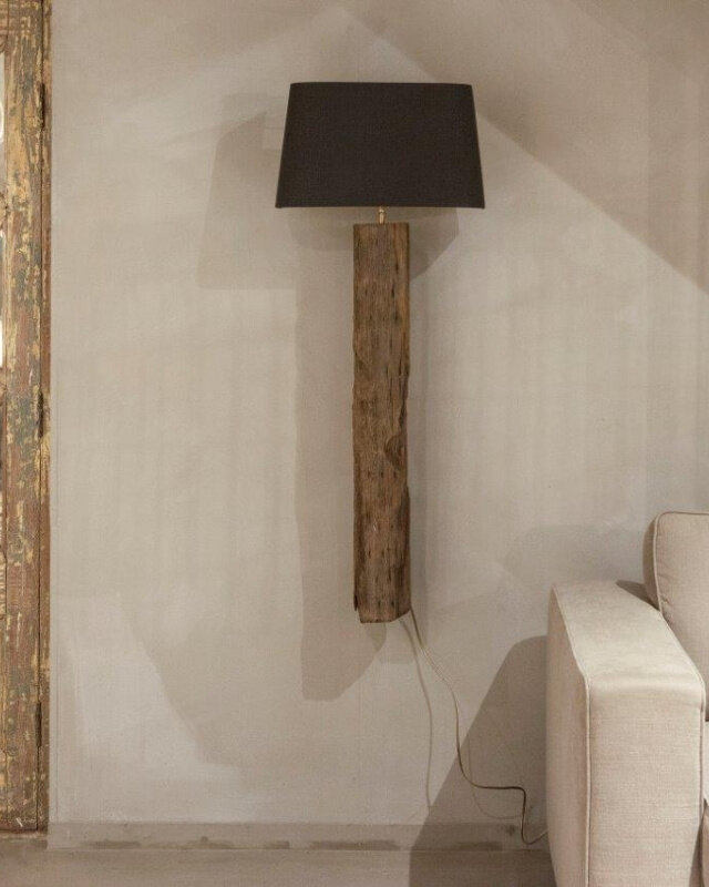 Be-Uniq Wand Lampenkap - Linnen Zwart - H28 x B45 cm