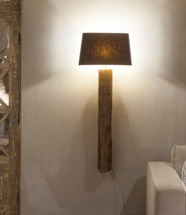 Be-Uniq Wand Lampenkap - Linnen Zwart - H28 x B45 cm