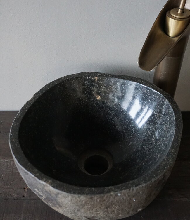 Rene Houtman Kleine Stenen Waskom + Spoelgat | H13,5 x B28 x D27 cm