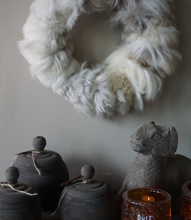 Rene Houtman Handgemaakte Wollen Krans | Ø30 cm | Uniek