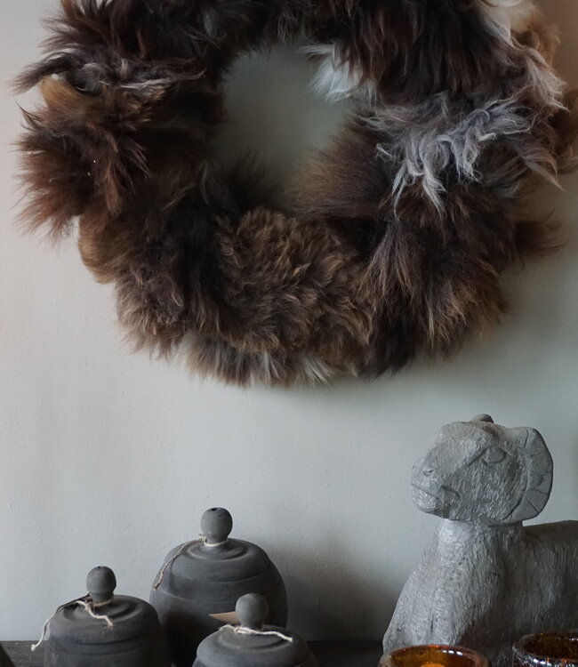 Rene Houtman Unieke Wollen Krans | Ø50 cm | Handgemaakt