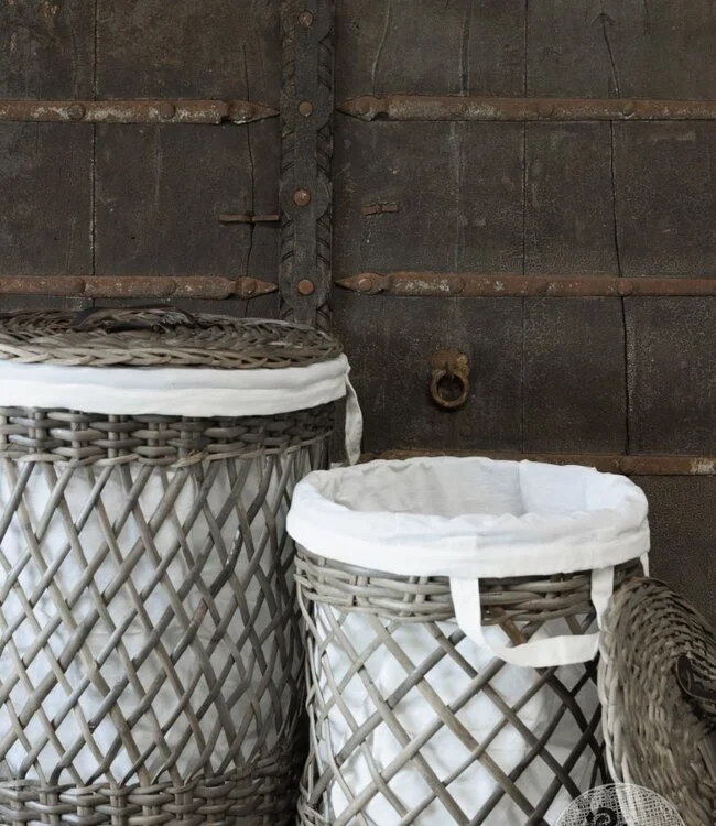 Be-Uniq Wasmand Alma | Rattan | Grijs | M | H42xD38 cm