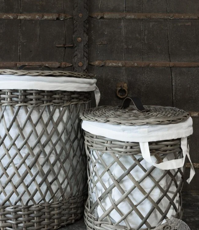 Be-Uniq Wasmand Alma | Rattan | Grijs | M | H42xD38 cm