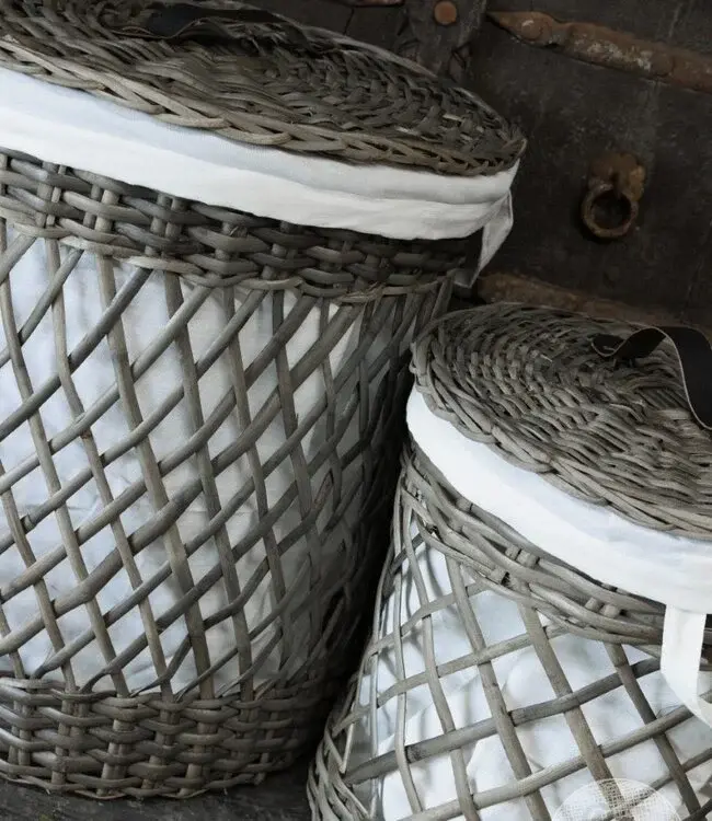 Be-Uniq Wasmand Alma | Rattan | Grijs | M | H42xD38 cm