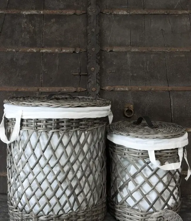 Be-Uniq Wasmand Alma | Rattan | Grijs | M | H42xD38 cm