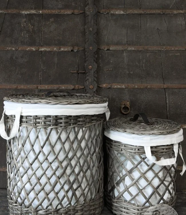 Be-Uniq Wasmand Alma | Rattan | Grijs | M | H42xD38 cm