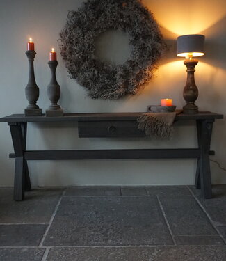 Rene Houtman Sidetable Cross Sita | Oud Hout | H80 x B200 cm