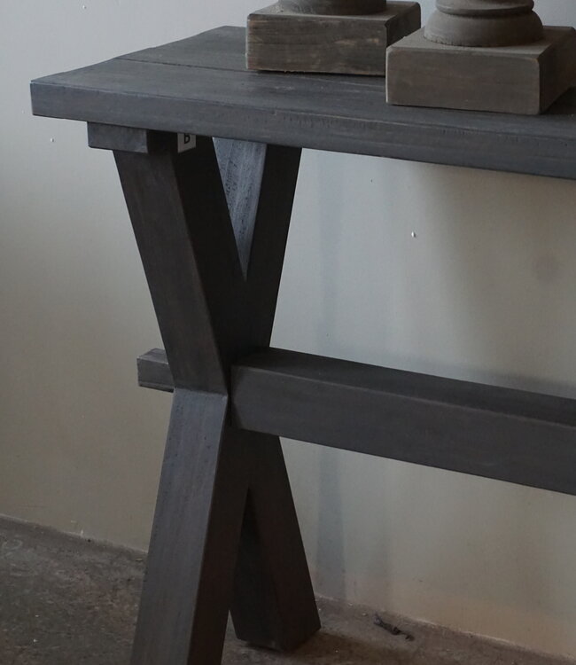 Rene Houtman Sidetable Cross Sita | Oud Hout | H80 x B200 cm