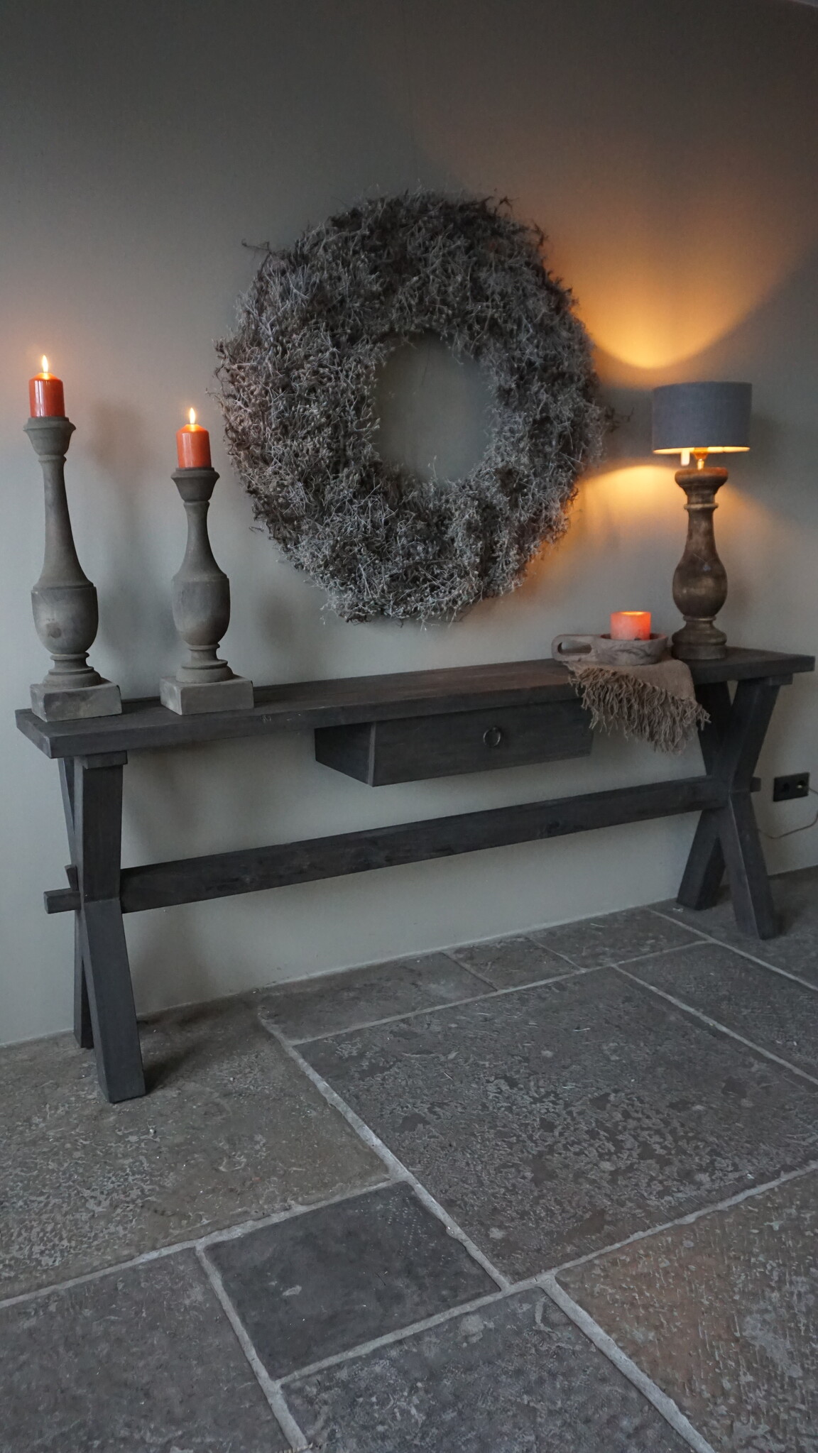 Rene Houtman Sidetable Cross Sanna | Oud Hout | H80 x B200 cm