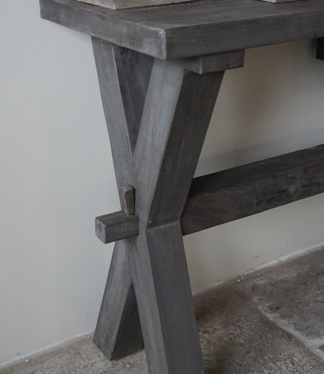 Rene Houtman Sidetable Cross Sanna | Oud Hout | H80 x B200 cm