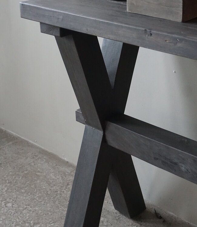 Rene Houtman Sidetable Cross Sanna | Oud Hout | H80 x B200 cm