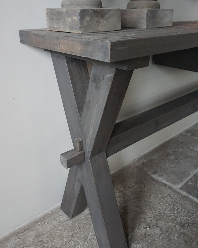 Rene Houtman Sidetable Cross Sonja | Oud Hout | H80 x B200 cm