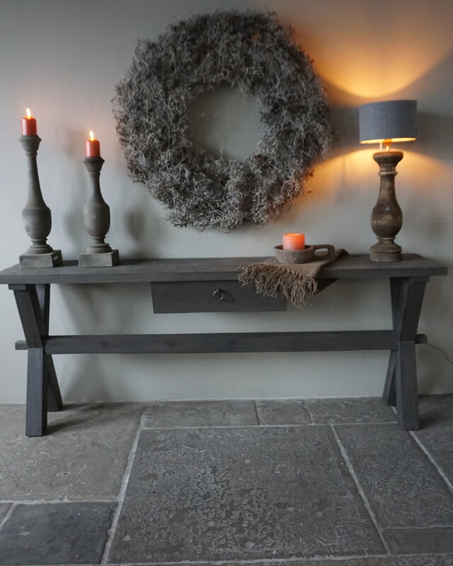 Rene Houtman Sidetable Cross Sonja | Oud Hout | H80 x B200 cm