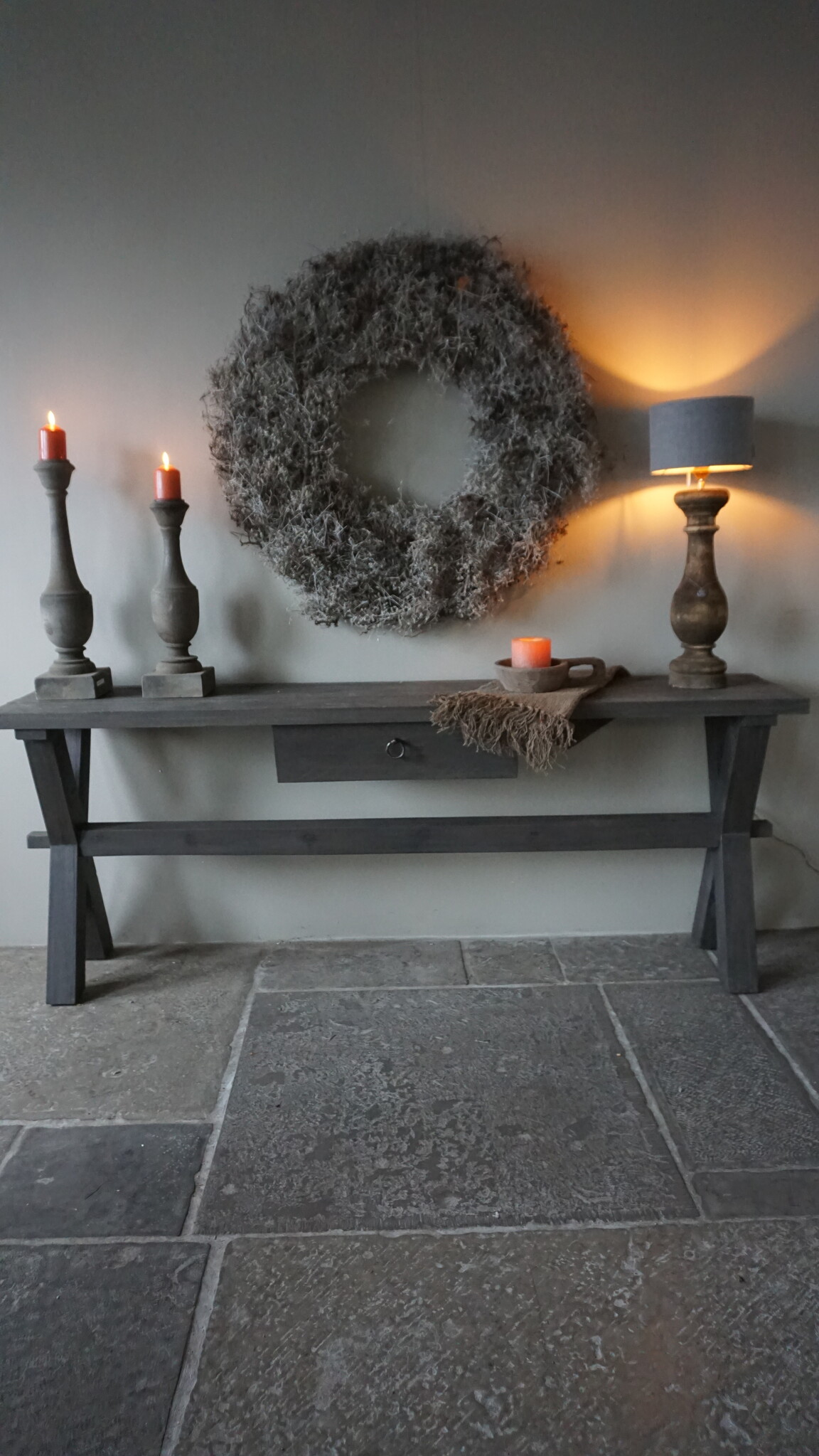 Rene Houtman Sidetable Cross Sonja | Oud Hout | H80 x B200 cm