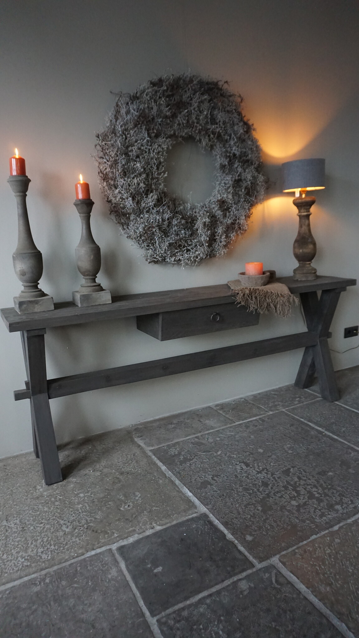 Rene Houtman Sidetable Cross Sonja | Oud Hout | H80 x B200 cm