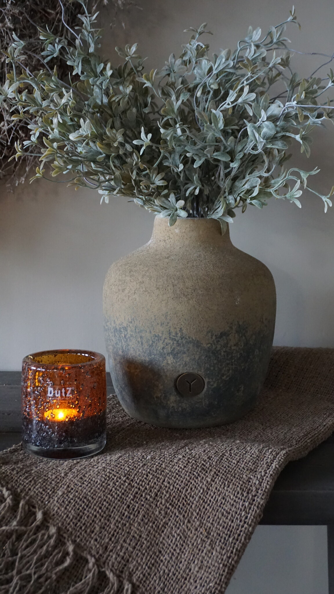 Brynxz Myosotis Boeket | Grijs/Groen | H44 cm