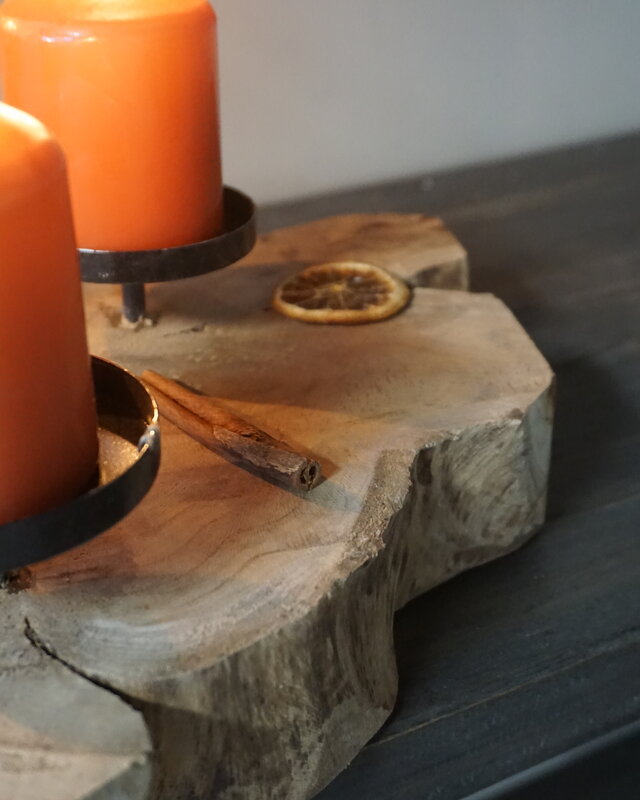 Rene Houtman Kaarshouder Teak | 4 houders | H10 x B40 x D40 cm