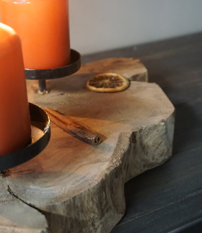 Rene Houtman Kaarshouder Teak | 4 houders | H10 x B40 x D40 cm