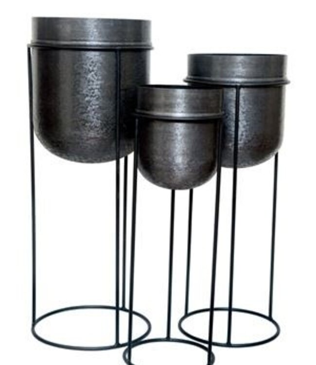 Rene Houtman Bloempot Op Standaard | Set Van 3 | 2 Kleuren!