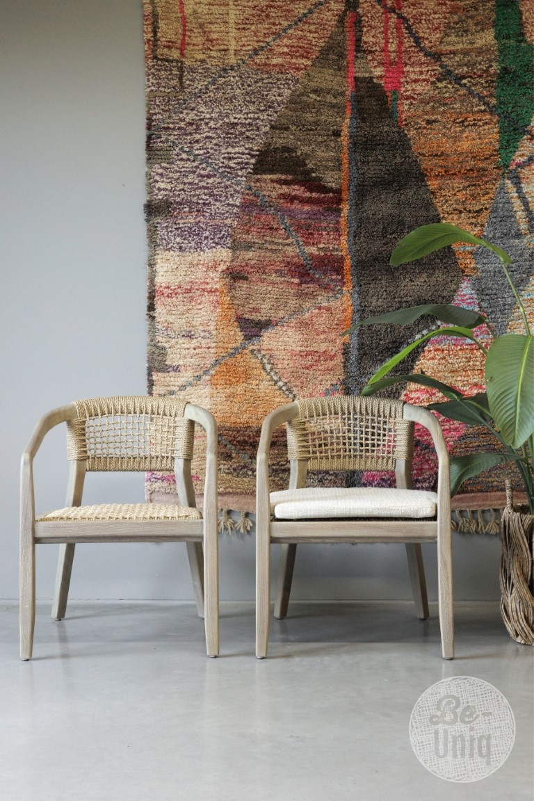 Be-Uniq Eetkamerstoel | Teakhout | H80 x B62 xD65 cm