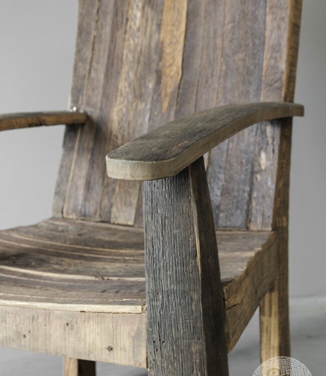 Be-Uniq Oud Houten Fauteuil | India | H125 x B66 x D80 cm