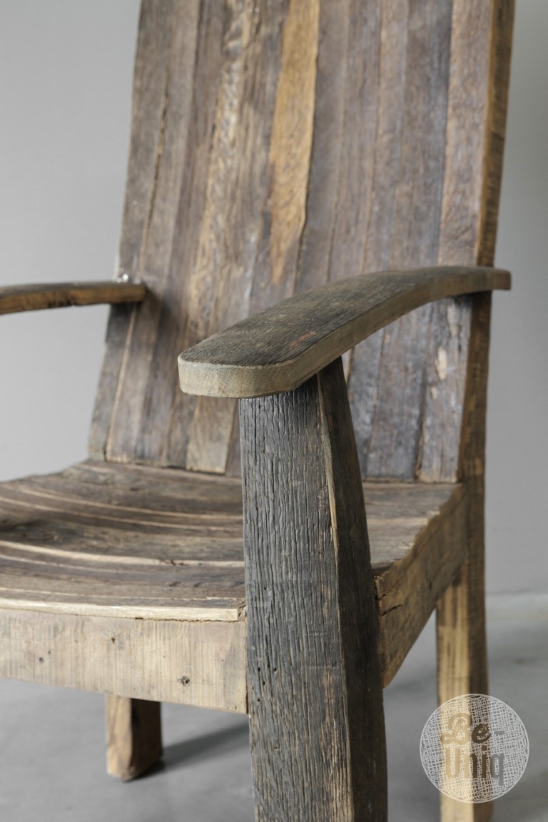 Be-Uniq Oud Houten Fauteuil | India | H125 x B66 x D80 cm