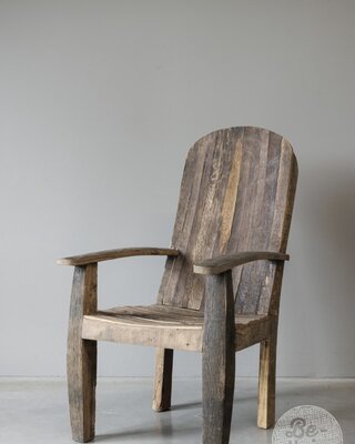 Be-Uniq Oud Houten Fauteuil | India | H125 x B66 x D80 cm