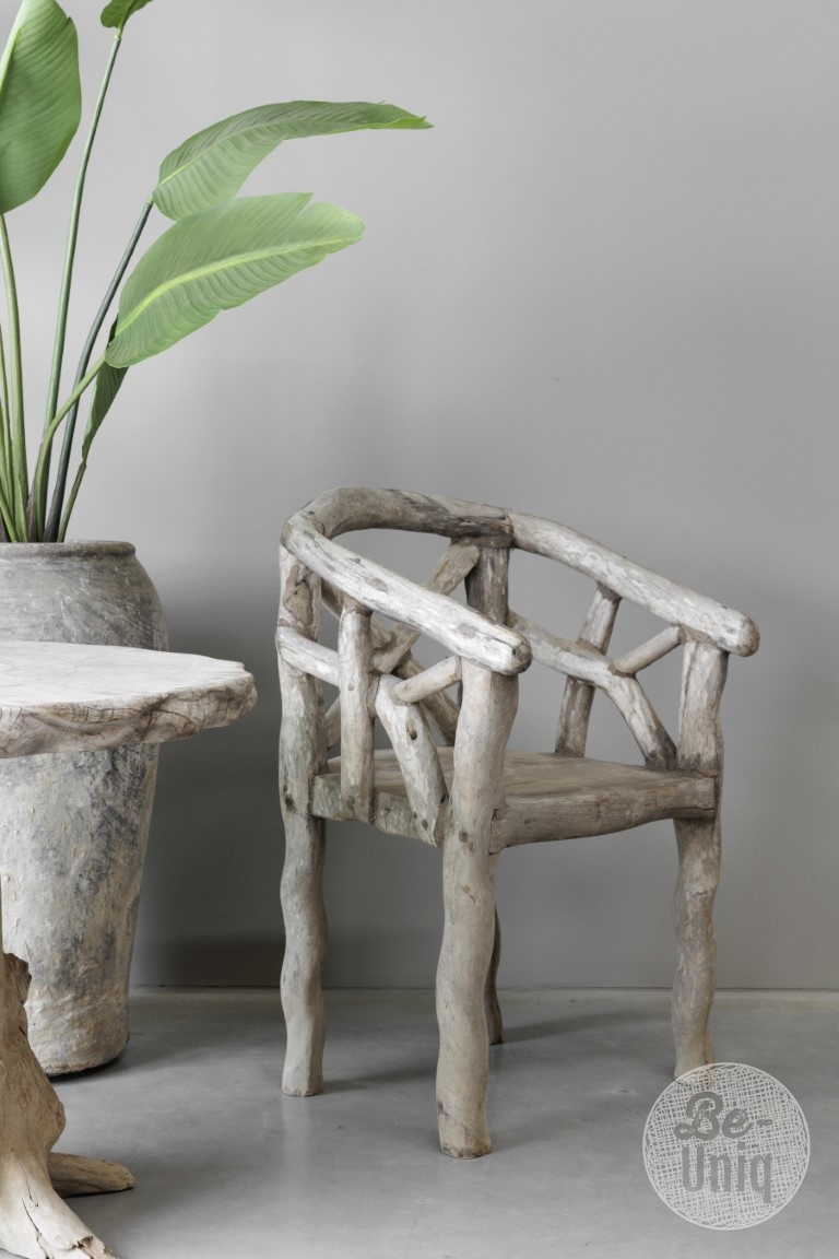 Be-Uniq Houten Set | Tafel + 4 Stoelen | Indonesië