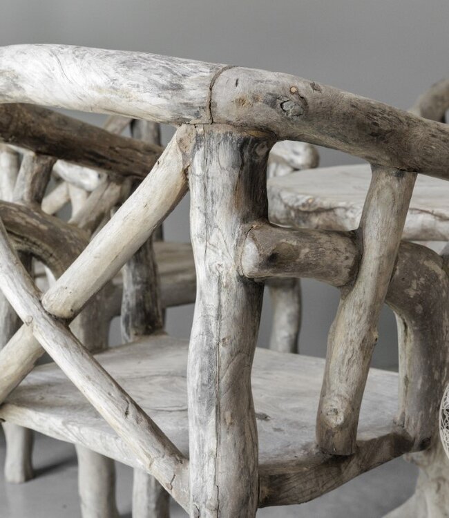 Be-Uniq Houten Set | Tafel + 4 Stoelen | Indonesië