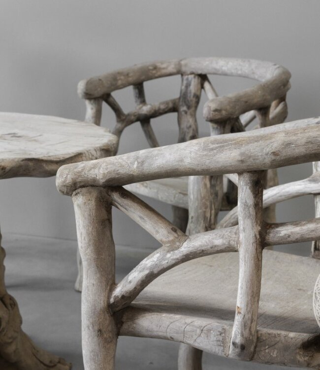 Be-Uniq Houten Set | Tafel + 4 Stoelen | Indonesië