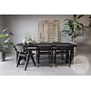 Houten Armstoel Raf | Set Van 6 | Antiek Zwart