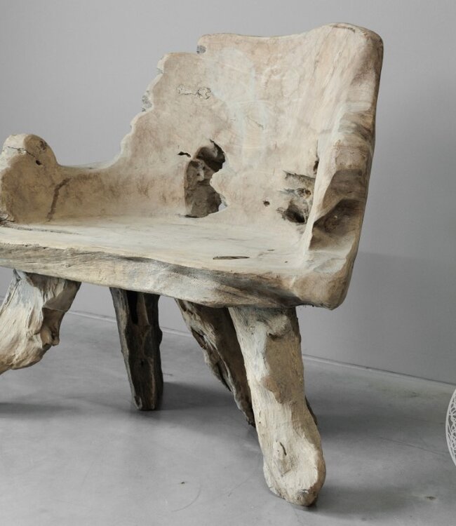 Be-Uniq Wortelhout Bankje | Indonesië | H88 x B87 x D49 cm