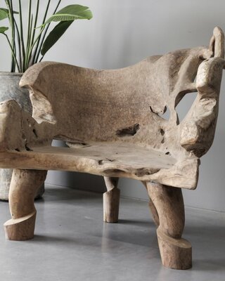 Be-Uniq Wortelhout Bankje | Indonesië | H115 x B110 x D80 cm