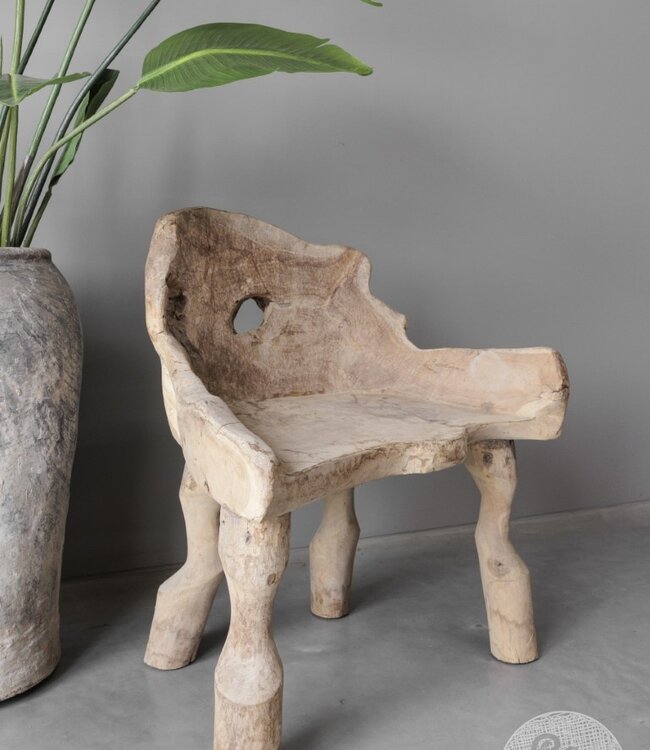 Be-Uniq Wortelhout Bankje | Indonesië | H90 x B83 x D52 cm