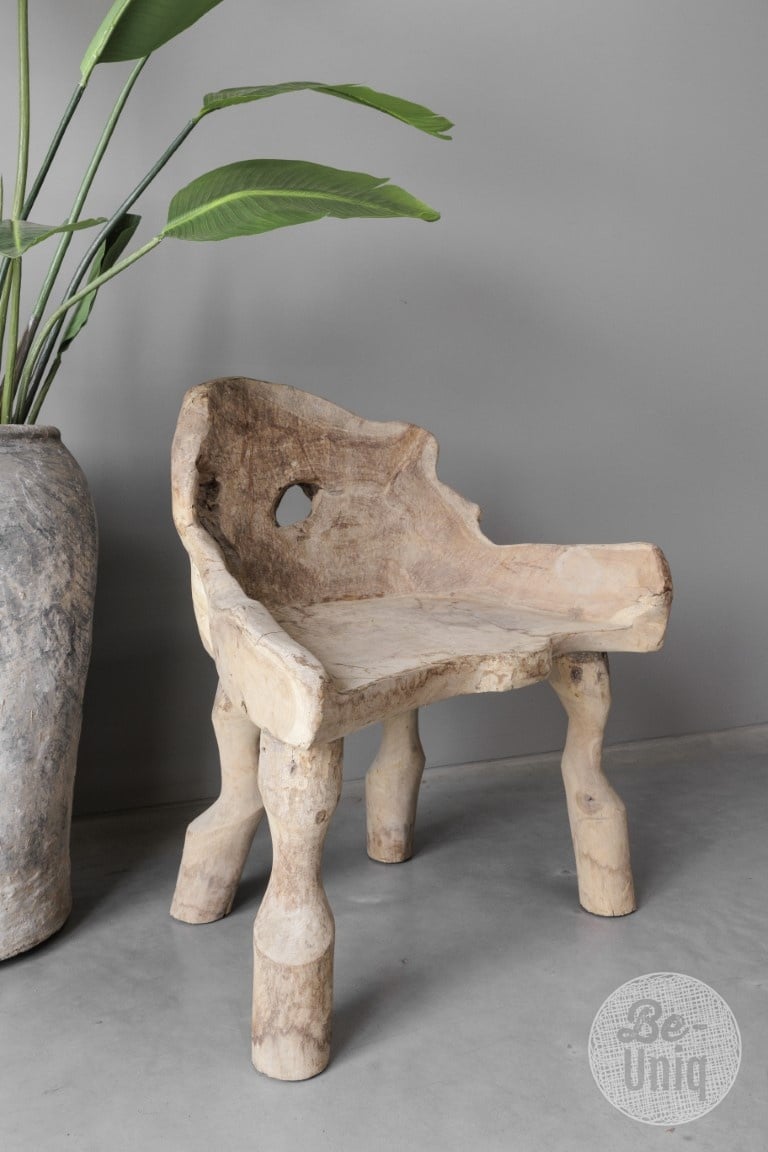 Be-Uniq Wortelhout Bankje | Indonesië | H90 x B83 x D52 cm