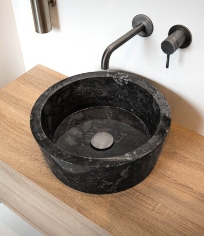 Loutro Bathroomware Waskom Bali | Glans Antraciet | Ø40 x H15 cm