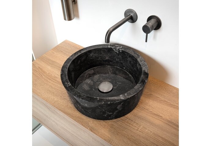 Loutro Bathroomware Waskom Bali | Glans Antraciet | Ø40 x H15 cm