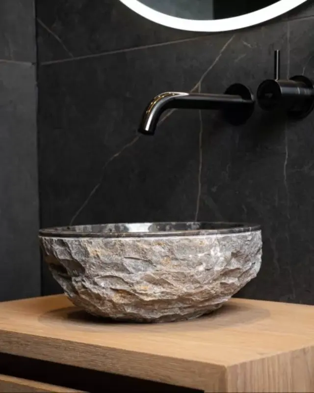 Loutro Bathroomware Waskom Petros | Glans Antraciet | Ø30 x H12 cm