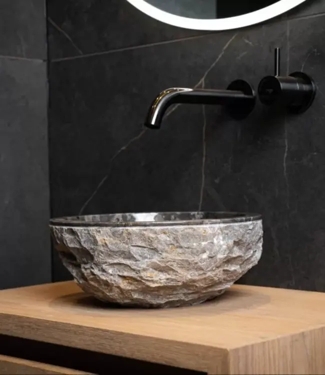 Loutro Bathroomware Waskom Petros | Glans Antraciet | Ø30 x H12 cm