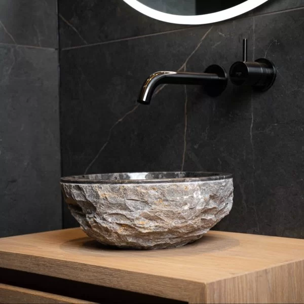 Loutro Bathroomware Waskom Petros | Glans Antraciet | Ø30 x H12 cm