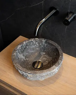 Loutro Bathroomware Waskom Petros | Glans Antraciet | Ø30 x H12 cm