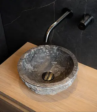 Loutro Bathroomware Waskom Petros | Glans Antraciet | Ø30 x H12 cm