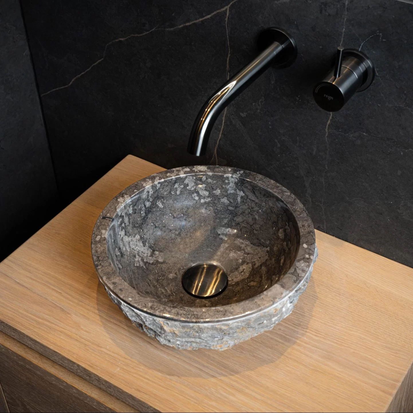 Loutro Bathroomware Waskom Petros | Glans Antraciet | Ø30 x H12 cm