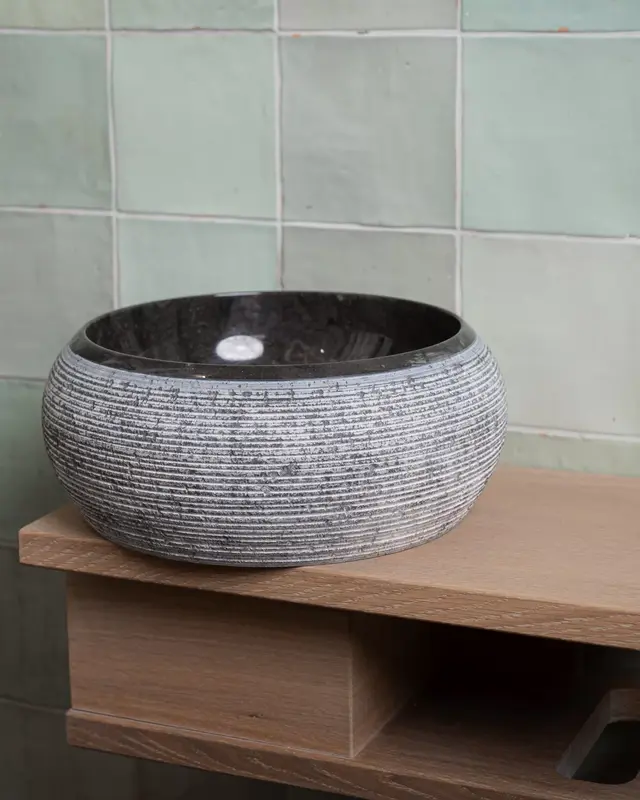 Loutro Bathroomware Waskom Rocky Mini | Marmer | Ø25 x H12 cm | 3 Kleuren!
