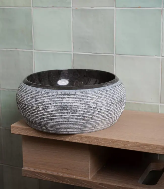Loutro Bathroomware Waskom Rocky Mini | Marmer | Ø25 x H12 cm | 3 Kleuren!