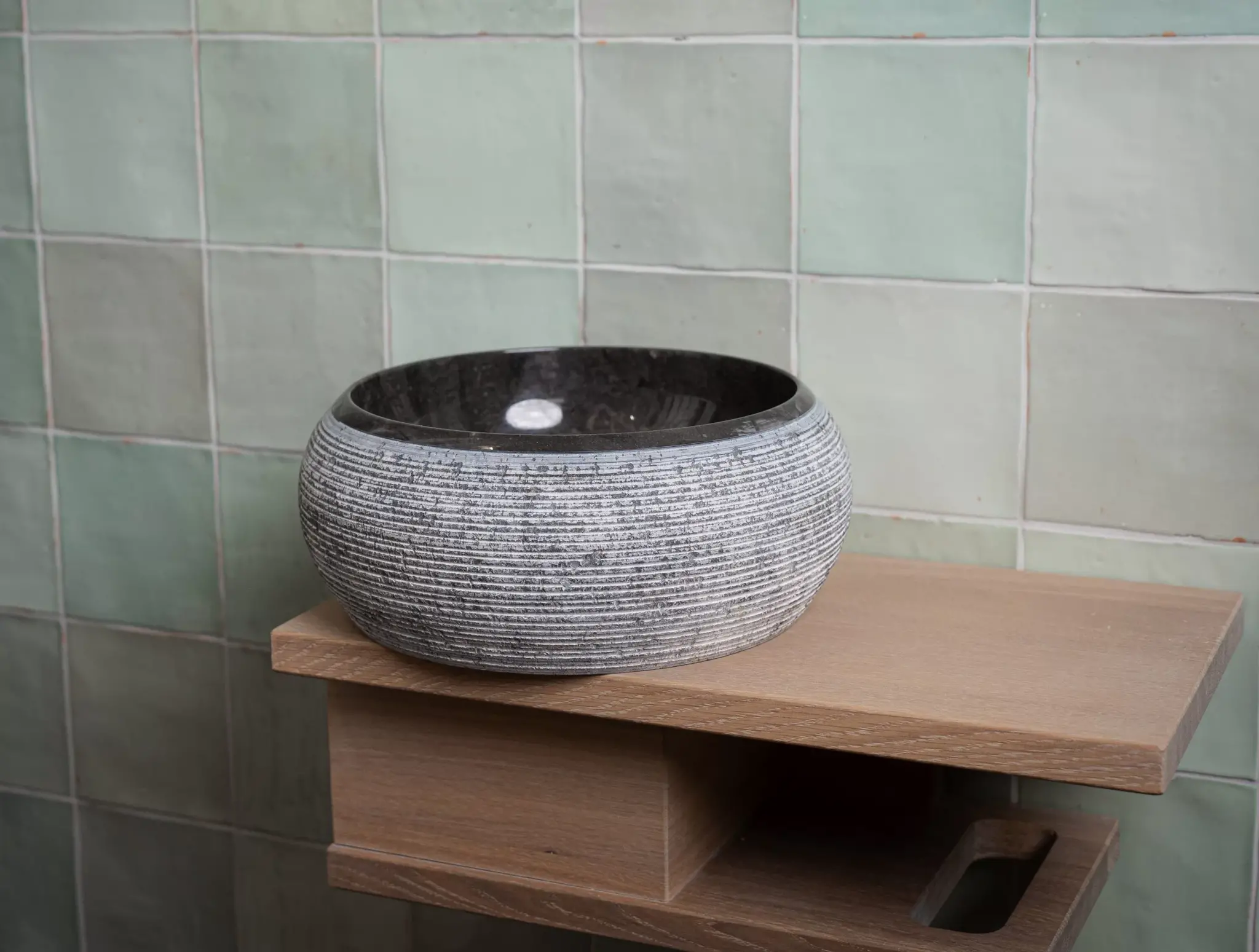 Loutro Bathroomware Waskom Rocky Mini | Marmer | Ø25 x H12 cm | 3 Kleuren!